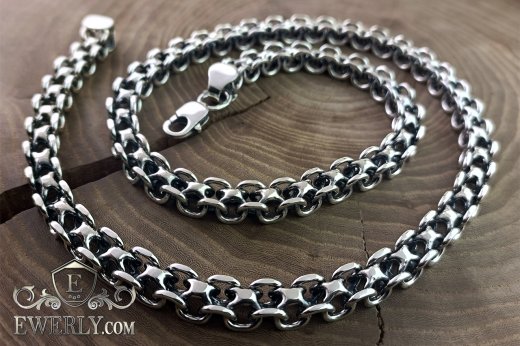 Big men's chain "Square" 90 grams of silver to buy