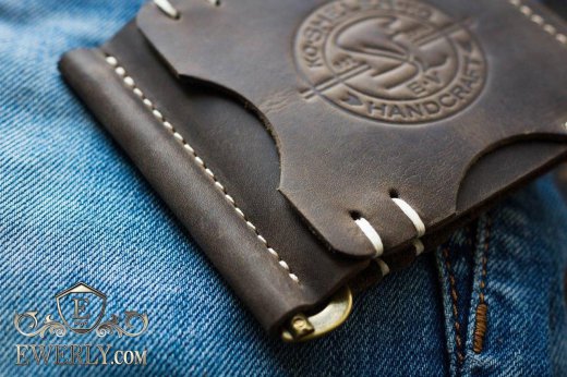 Money clip made of genuine leather to buy 11030GY