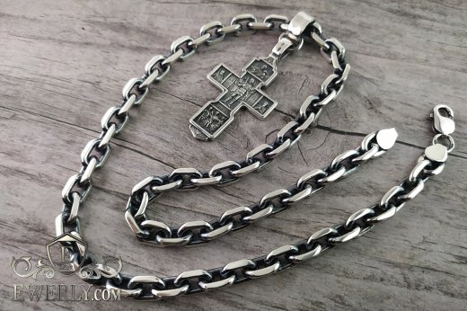 Kit : pendant of silver and chain "Anchor with edges" to buy 151006PR