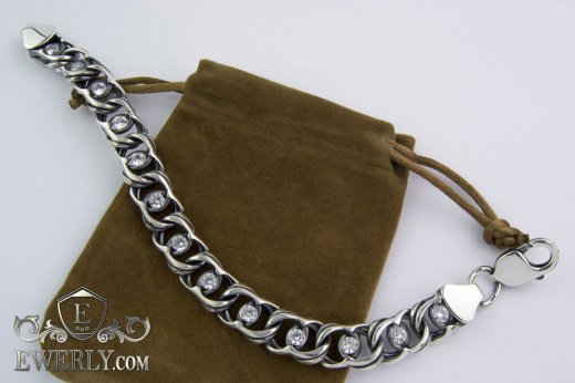 Bracelet "Arabic bismarck with stones" of  silver to buy 121037BO