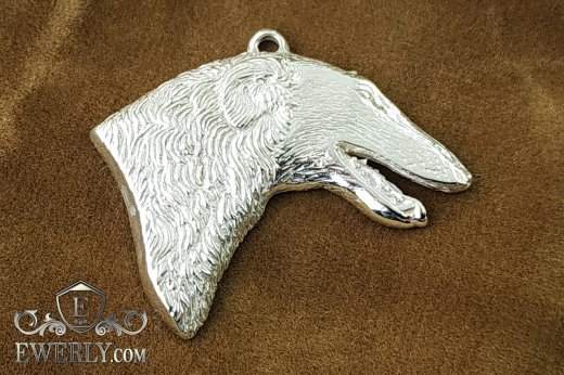 Pendant of  silver in the form of a dog to buy 131032TG
