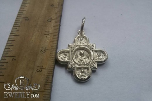 Купить серебряный наперсный крест без распятия, подвеска из серебра 925 пробы