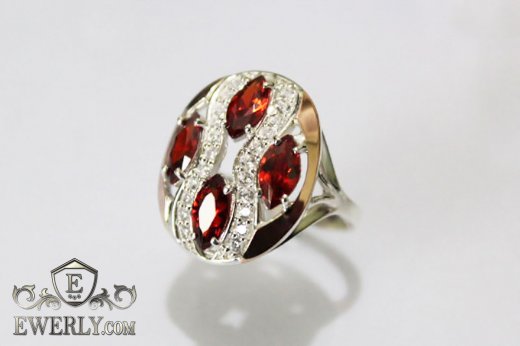 Women's ring of  silver with stones to buy 0028RC