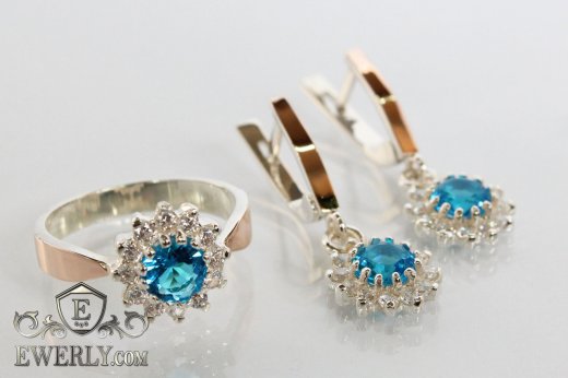 Set : earring of  silvers and ring of  silver to buy 0032SF