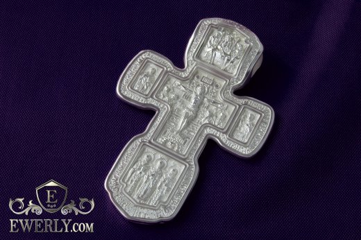 Православний хрест натільний (срібло 925 проби) чоловічий великий купити