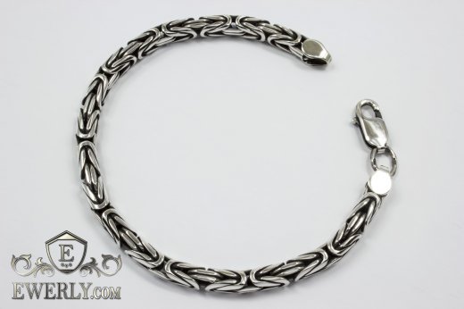 Купити браслет Візантійське плетіння (срібло). Візантія - королівський срібний браслет