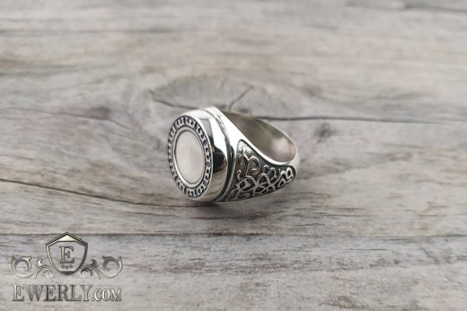 Срібна печатка чоловіча - купити перстень зі срібла без каменів