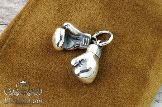 Buy silver pendant "Boxing gloves" 131039BC