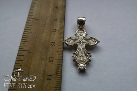 Крестик нательный православный серебряный (925 проба), цена